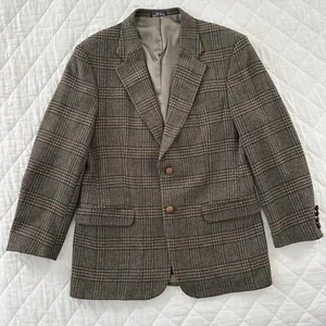 Donegal Tweed Savile Row Mens Wool Sport Coat 41R Brown Herringbone Lambswool - Picture 1 of 19