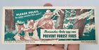 Smokey the Bear Fire Prevention Bookmark Ruler c1947 US Dept of Agriculture
