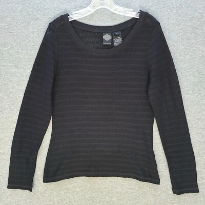 Топ женский Harley Davidson большой черный полупрозрачная полоса с длинным рукавом легкий - Изображение 1 из 4