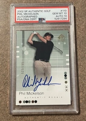 2002 SP Authentic Golf Phil Mickelson Rookie/Autograph Card!! Wow /799 - Image 1 of 3