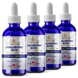 Siero anti-invecchiamento acido ialuronico per viso - formula medica pura al 100% - 4 x 2 oz - Foto 1 di 6