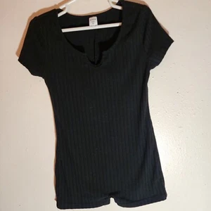 Shein Black Ribbed Girls Shortsleeve Jumpsuit Size 8 - Picture 1 of 4