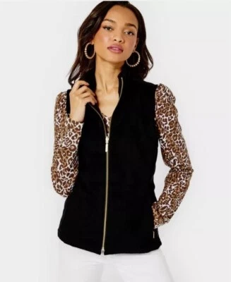 Nuevo con etiquetas Chaleco Lilly Pulitzer Skyden Reversible Gamuza y Vellón Talla S Foto 1 de 3