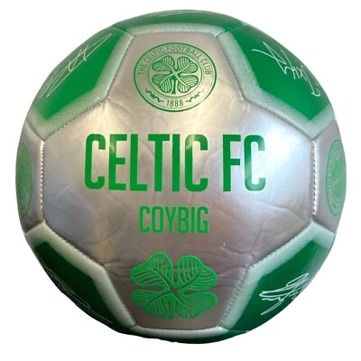 Celtic FC Offizieller Metallic Signature Fußball Größe 5 Geschenk COYBIG