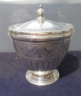 TIFFANY & CO. MAKERS ANTIQUE STERLING SILVER BOWL WITH LID, SOUP TUREEN? 4.7" HT