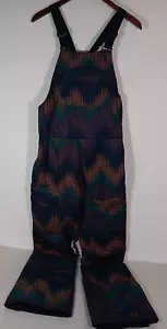 Mountain Hardwear Firefall Bib Pant - Women's - Small Blurple Zigzag Print - Picture 1 of 14