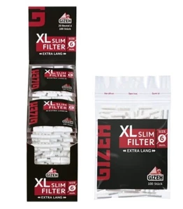 20 x 100er GIZEH BLACK XL Slim fein 6mm Filter Beutel Drehfilter Eindrehfilter  - Bild 1 von 3