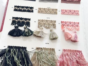 28 Retired designer fabric tassel ribbon trim sample book for crafts and sewing - Picture 1 of 5