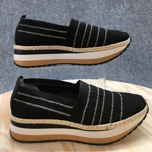 OTBT Shoes Womens 8 Islander Platform Slip On Casual Sneaker Black Striped - Picture 1 of 17