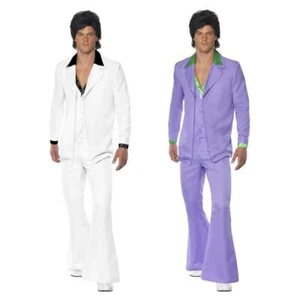 Adult 1970s Suit Mens Music Fashion Icon Fancy Dress Party Stag Costume - Picture 1 of 9