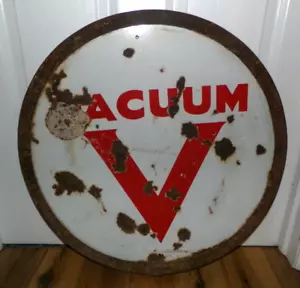 Antique VTG Vacuum Oil Company Porcelain Lollipop Advertising Sign SOCONY Mobil - Picture 1 of 12
