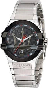 Maserati Potenza Herren R8853108001 Edelstahl schwarzes analoges Zifferblatt Uhr 42 mm - Bild 1 von 3