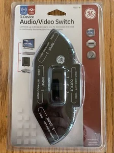 General Electric Black 3 Device Audio Video Switch  #73237 New and Sealed - Picture 1 of 1
