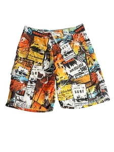 Pantalones cortos hawaianos coloridos de arte pop Ocean Pacific para hombre talla 34 - Imagen 1 de 6