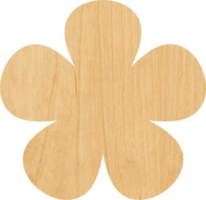 Flower Laser Cut Out Wood Shape Craft Supply - Woodcraft Cutout - Picture 1 of 1