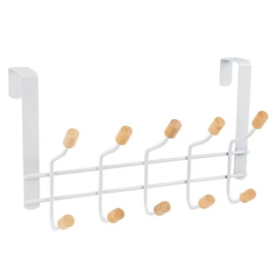 Сверхпрочный белый подвесной органайзер над дверью вешалка 5 крючков - Изображение 1 из 4