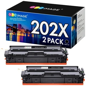 Paquete de 2 cartuchos de tóner de tinta 202X CF500X para impresora multifunción HP LaserJet Pro color negro - Imagen 1 de 3