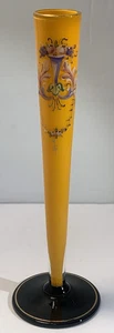 Wunderschöne hellorange handbemalte Blumen mit Lavendel und Gold, Budvase. 7,25" - Bild 1 von 24