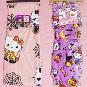 Sanrio Hello Kitty Set of 2 Halloween Throw Blanket Bundle - Picture 1 of 5