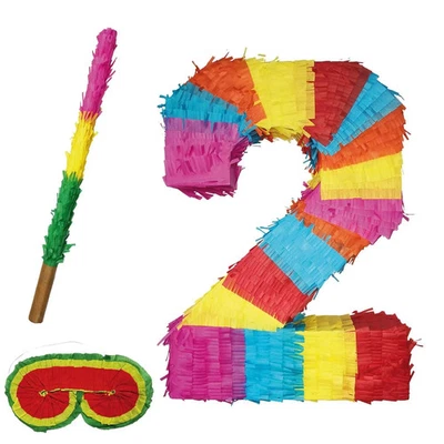 Party Factory EUA Pinata Número 2 Multicolorido com Stick e Máscara para Olhos Extra Grande - Imagem 1 de 4
