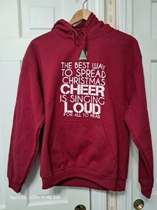 Elf Red Medium hoodie #  The Best Way to Spread Christmas Cheer is to Sing Loud  - Picture 1 of 3