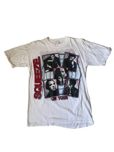 Vintage 80s Squeeze T-shirt In Concert Live World Tour Live Band Shirt Size L - Picture 1 of 14