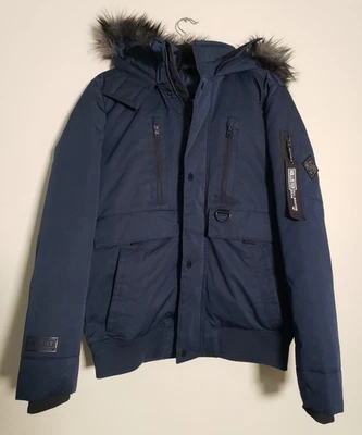 Hollister Faux Fur Trim Hooded Down Filled Parka Winter Jacket Men's Size Medium - Image 1 of 4