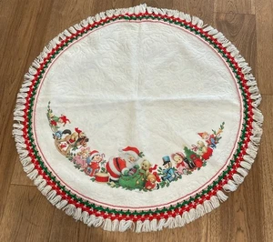 Morehead Árbol de Navidad Falda Mantel Blanco Relieve Fieltro Flecos Santa - Imagen 1 de 11
