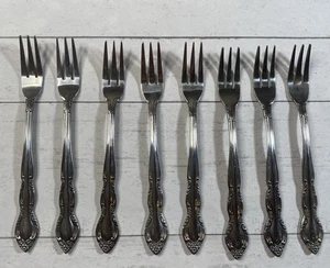 Imperial International Fleurette Korea 8 Cocktail Forks - Picture 1 of 6