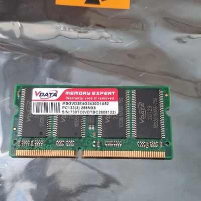 VData 256MB PC133 CL3 133MHz 144-PIN SDRam SODIMM RAM Memory MSGVD3E4G3530D1A52 - Image 1 of 2