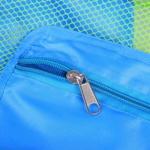 Portable Kids Mesh Drawstring Backpack Beach Shell Toy Storage Bag Blue - Picture 1 of 12