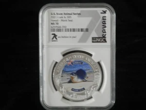 Islas Cook 2021 EE. UU. State Animal Series Hawaii Monk Seal NGC MS70 - Imagen 1 de 3