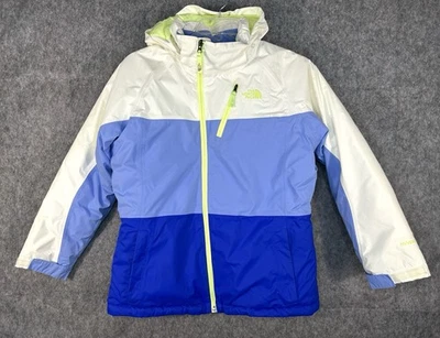 Abrigo Chaqueta North Face Hyvent Juniors Talla 18 XL Púrpura con Capucha Forrada Invierno Foto 1 de 4