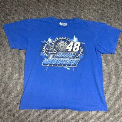 Мужская большая синяя футболка Jimmie Johnson 48 NASCAR Chase Authentics 2015 расписание - Изображение 1 из 4