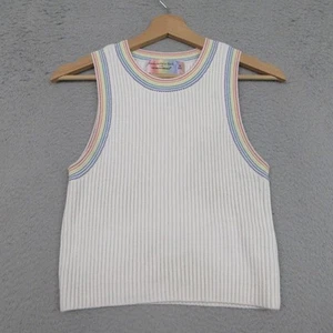 Abercrombie & Fitch Sweater Womens Medium Rainbow Ribbed Knit Trevor Project - Picture 1 of 17