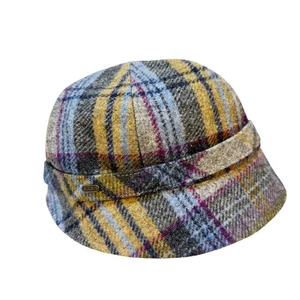 Mucros Weavers Flapper Style Plaid Wool Cap Ireland Buckle Detail - Picture 1 of 8