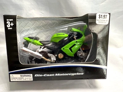NIB Kid Connection Kawasaki Ninja ZX-10R Diecast Motorcycle Green 1:18 Scale - Image 1 of 4