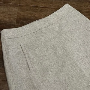 Banana Republic Wool Blend Front Slit Grey Pencil Lined Skirt Size 8 Zip Preppy - Picture 1 of 12