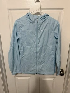 Columbia Girls' Switchback II Jacket Windbreaker Rain Sz L 14/16 Blue Hooded - Picture 1 of 5