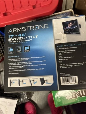 Armstrong Swivel & Tilt  universal TV Wall Mount fits Most 17” to 42” tvs NEW - Image 1 of 3