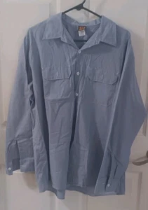 Vintage Ben Button Up Shirt Mens Size XL Light Blue Workwear Made In U.S.A - Picture 1 of 3