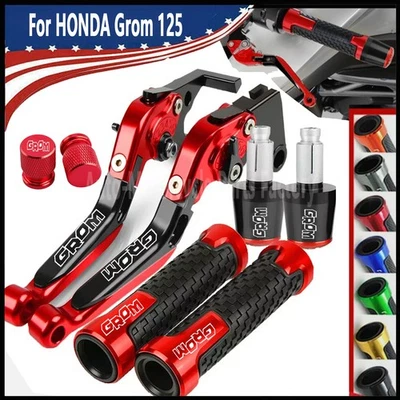 New Brake Clutch Levers Handlebar Grips End cap SET For HONDA Grom 125 2014-2022 Foto 1 de 4