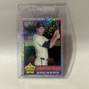 2025 Topps Heritage Silver Speckle Rainbow Chrome Christian Yelich - Picture 1 of 4
