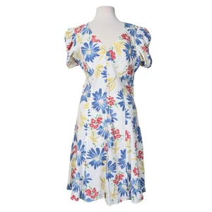 Polo Ralph Lauren $248 Dress Linen Tulum Floral Button Front NWT Size 14 Puff - Picture 1 of 14