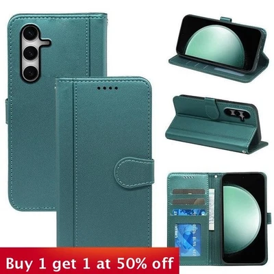 For Samsung Galaxy S24 Ultra FE/S23/S22/S21 Wallet Leather  Shockproof Cover New - Image 1 of 4