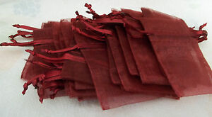 30 Organza 3"x4" Maroon Favor Jewelry Sm item Gift Bags with Satin Drawstrings 