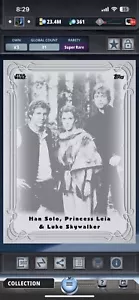 Topps Star Wars Digital Card Trader Galaxy Nouveau Han, Leia & Luke Insert Award - Picture 1 of 1