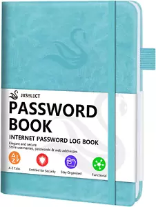 Elegant Password Book with Alphabetical Tabs - Hardcover Password Book for Inter - Picture 1 of 12