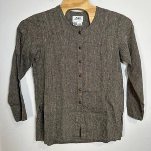 Flachs Jeanne Engelhart grau Knopfleiste Shirt Oberteil Langarm Damen Größe S Small - Bild 1 von 3