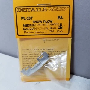 Details West PL-257 Snow Plow Medium Height Profile Pack of 1 Canadian RR HO - Picture 1 of 2